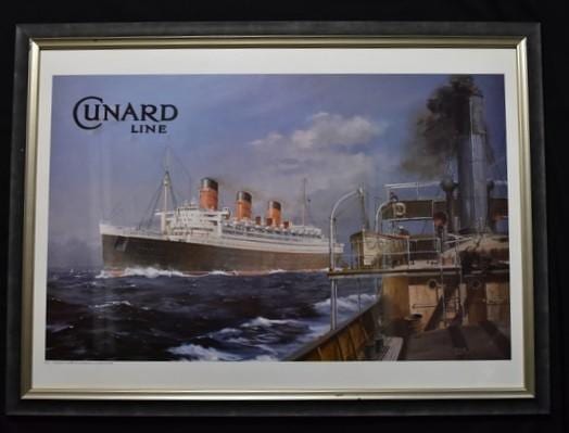 Colin Verity comparable auction result: colin verity cunard line the queen mary a framed print