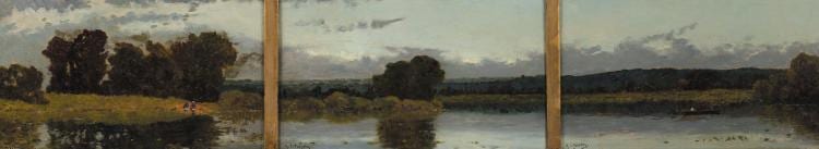 Jacques-Henri Delpy comparable auction result: henri jacques delpy 1877 1957 bords de l oise triptyque