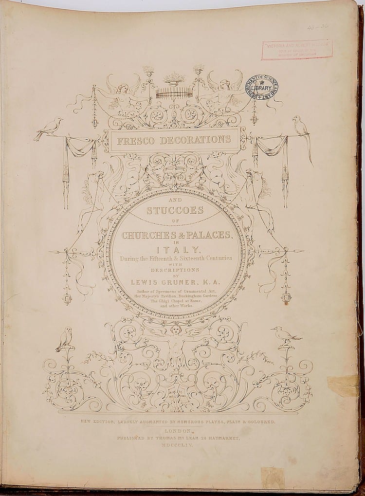 Ludwig Gruner comparable auction result: fresco decorations and stuccoes of churches palaces in italy