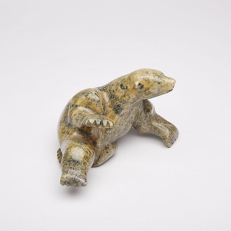 Kaka Ashoona comparable auction result: kaka ashoona 1928 1996 crouching bear stone 3 x 4 x 2 7 6 x 10 2 x 5 1 cm