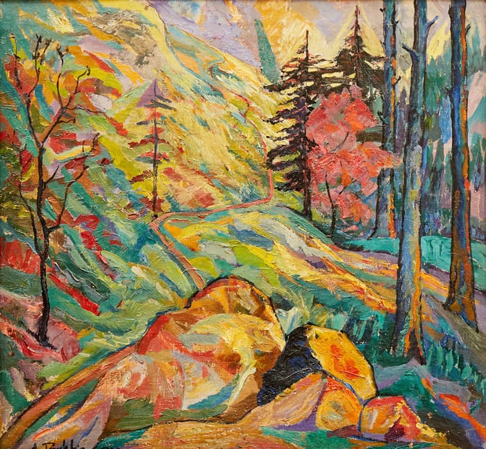 Anton (1885) Peschka comparable auction result: forest track 1923