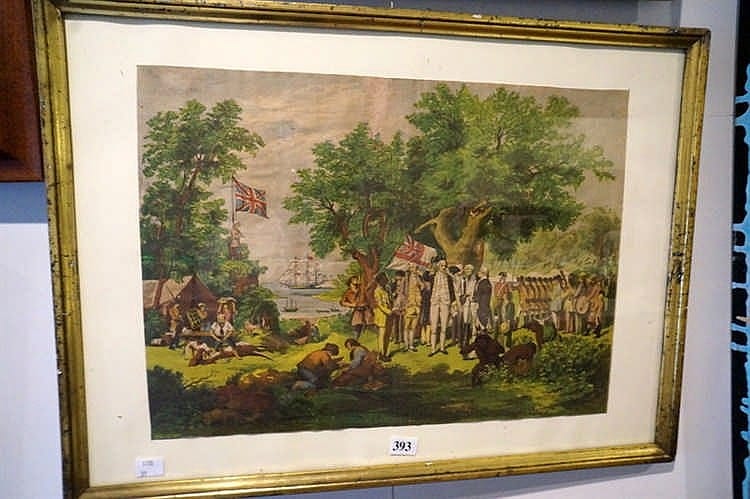 Samuel Calvert comparable auction result: captain cook taking possession of the aust continent on behalf of the brit