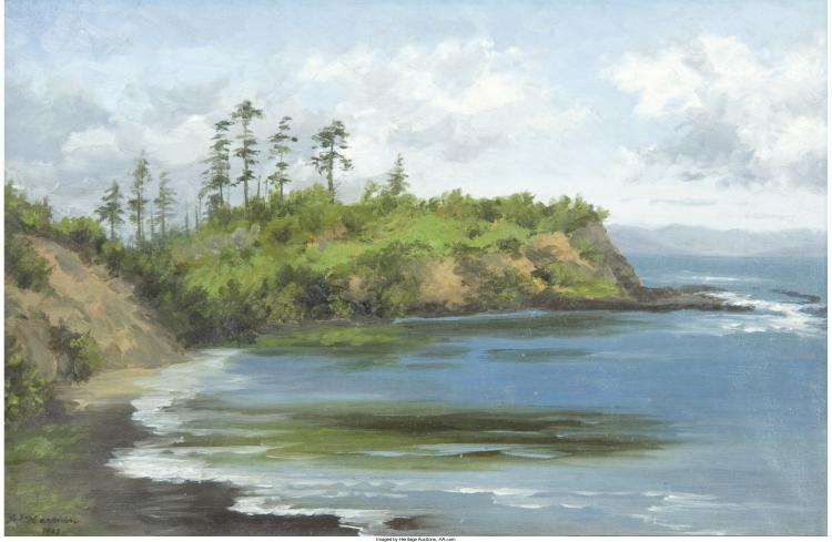 Annie Lyle Harmon comparable auction result: annie lyle harmon american 1855 1930 south point of agate beach port crescen