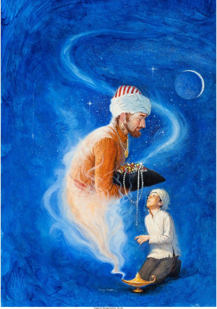 Rudy Nappi comparable auction result: rudy nappi american b 1923 arabian nights oil on board 23 x 16 1 2 inches 5