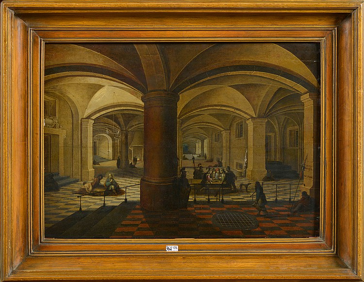 Peeter (1620) Neeffs comparable auction result: huile sur panneau de ch ne parquet saint pierre en prison sign au mili