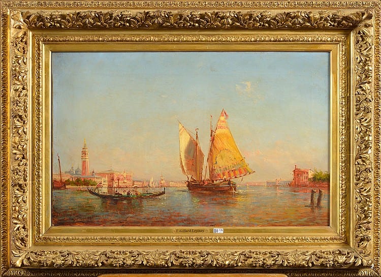 Emmanuel Gallard-Lepinay comparable auction result: huile sur toile la lagune de venise anim e sign en bas gauche e gall