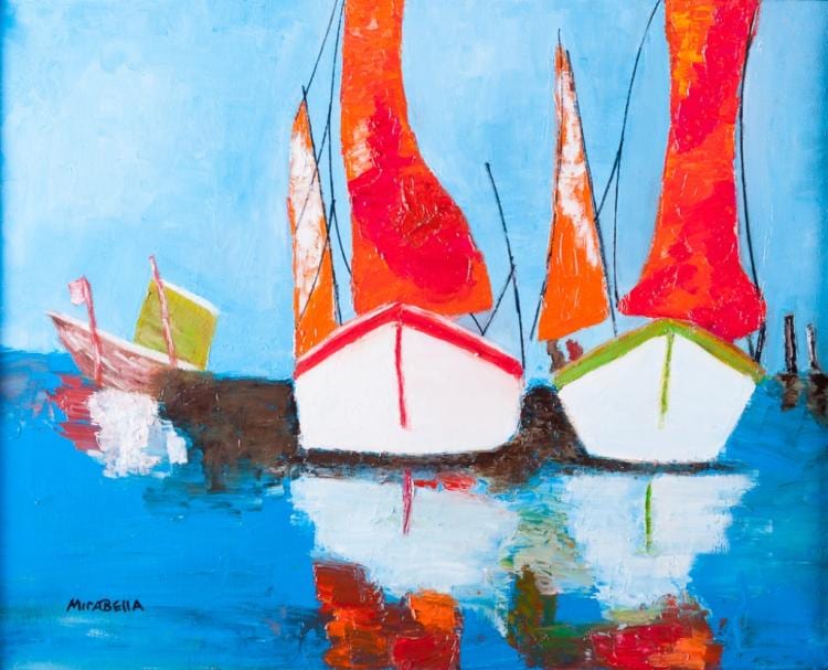 dominick mirabella dockside oil on canvas · Bremo Auctions · 2017-06-17 Dominick Mirabella comparable auction result: dominick mirabella dockside oil on canvas