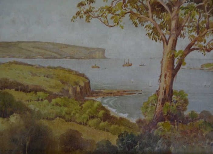 George Ansdell comparable auction result: george ansdell sydney heads scene with boats