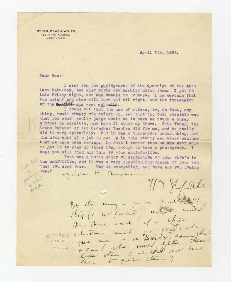 Stanford White comparable auction result: stanford white discusses the brooklyn s soldiers and sailors memorial arch