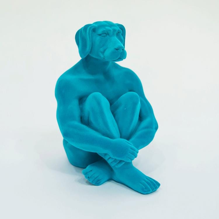 flock sculpture light blue mini dogman · Gillie & Marc Pty Ltd · 2017-06-26 André Gill comparable auction result: flock sculpture light blue mini dogman