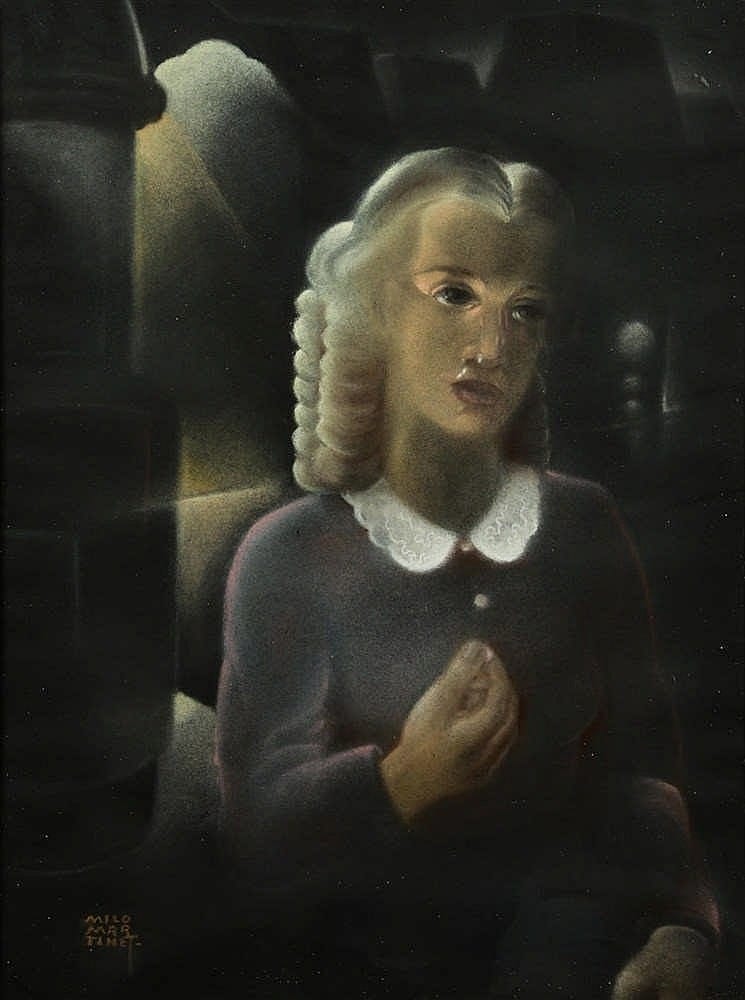 Milo Martinet comparable auction result: milo martinet lausanne 1904 li ge 1988 jeune femme dans la lumi re