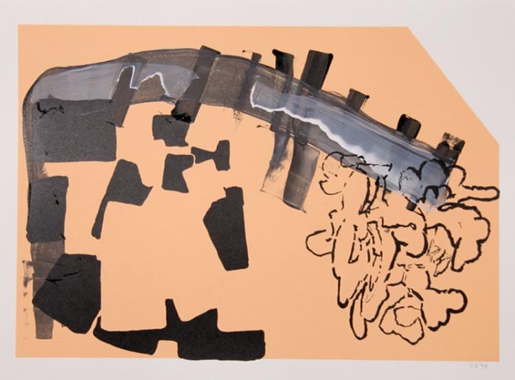 Stephen Davis comparable auction result: stephen a davis abstract acrylic and silkscreen painting