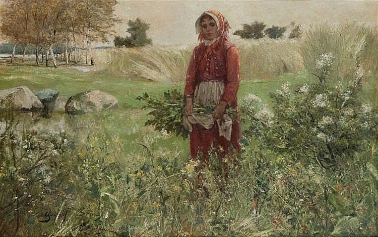 Victor Lagye comparable auction result: victor lagye 1825 1896 gagnef su de canvas signed lagye period gilt frame