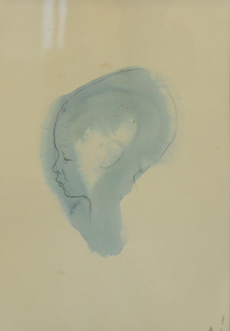 Philip Aziz comparable auction result: philip aziz canadian american 1923 2009 watercolor on paper mystery of new life signed aziz 1955 lower right measures 20