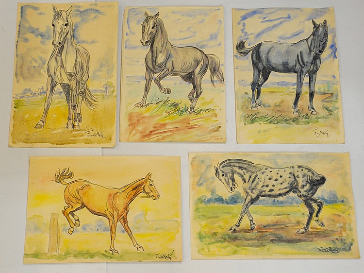 frantisek maly 1900 1980 lot of 5 horse works · The Bidder · 2017-06-19 Frantisek Maly comparable auction result: frantisek maly 1900 1980 lot of 5 horse works