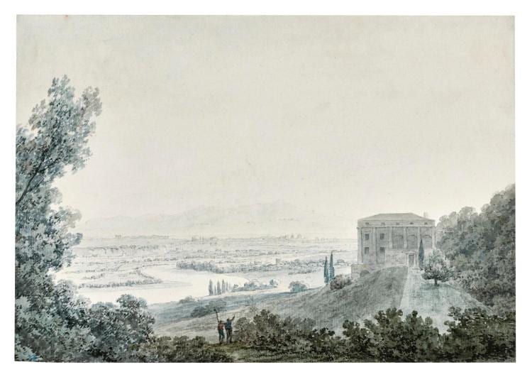 John Robert Cozens comparable auction result: john robert cozens rome from the villa madama