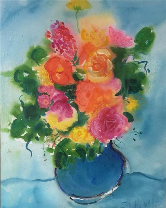 Sheila White comparable auction result: sheila white 1927 flowers watercolour pastel