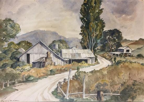 Anton David Riebe comparable auction result: anton david riebe 1905 1986 piccadilly landscape 1973 watercolour
