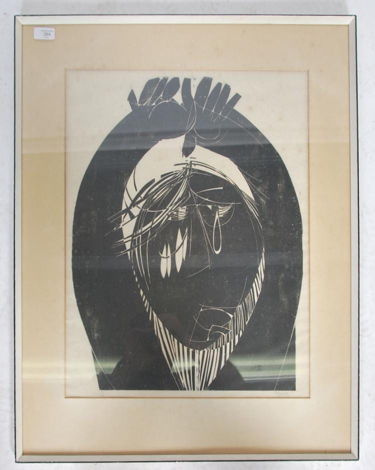 Raymond Andrews comparable auction result: raymond andrews b 1948 a mid century woodcut pr