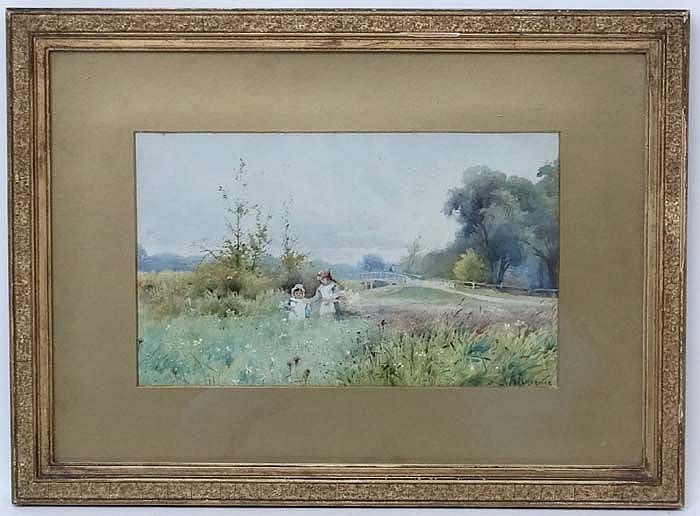Arderne Clarence comparable auction result: arderne clarence 1882 1966 watercolour and gouache on the bridge rural