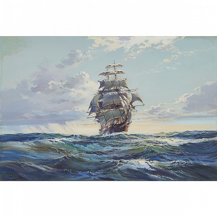 Wilfred Knox comparable auction result: wilfred knox 1884 1966 squally weather oil on canvas signed lower left 24 5 x 36 62 2 x 91 4 cm