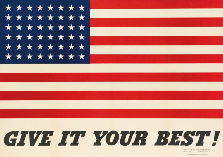 charles coiner 1898 1989 give it your best 1942 20x28 inches 50x71 cm u s government printing office washington d c · Swann Auction Galleries · 2017-08-02 Charles Coiner comparable auction result: charles coiner 1898 1989 give it your best 1942 20x28 inches 50x71 cm u s government printing office washington d c