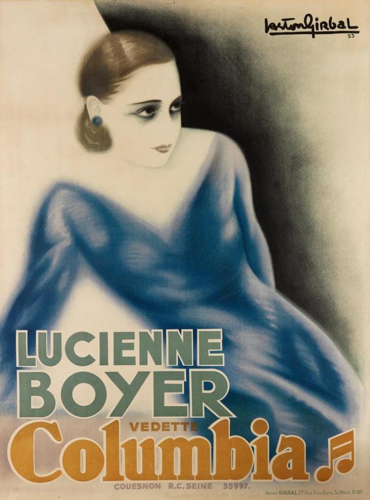 Gaston Girbal comparable auction result: gaston girbal 1888 1978 lucienne boyer columbia 1933 62x46 inches 158x116 cm atelier girbal paris