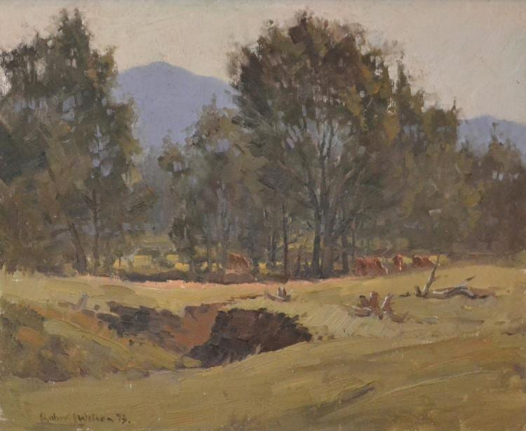 robert j wilson grazing along the creek 1973 oil on board 37 5 x 45cm · Leonard Joel · 2017-07-13 Robert J. Wilson comparable auction result: robert j wilson grazing along the creek 1973 oil on board 37 5 x 45cm