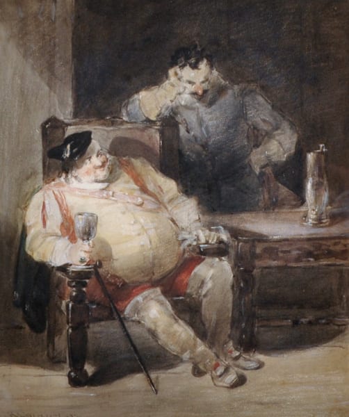 Henry Liverseege comparable auction result: henry liverseege 1803 1832 british falstaff in an interior scene watercolour signed and dated 1831 9 5 x 7 75
