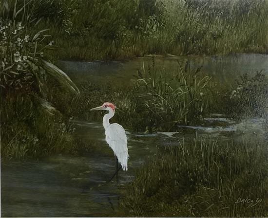 Lucette Dalozzo comparable auction result: lucette dalozzo b 1945 egret acrylic on board