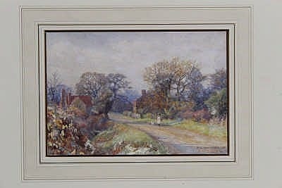Ernest Albert Chadwick comparable auction result: ernest albert chadwick 1876 1955 watercolour girl and a dog in a vil