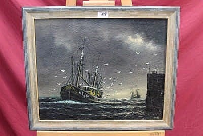 Jack Rigg comparable auction result: jack rigg b 1927 oil on board fishing boats signed and dated 1970 3