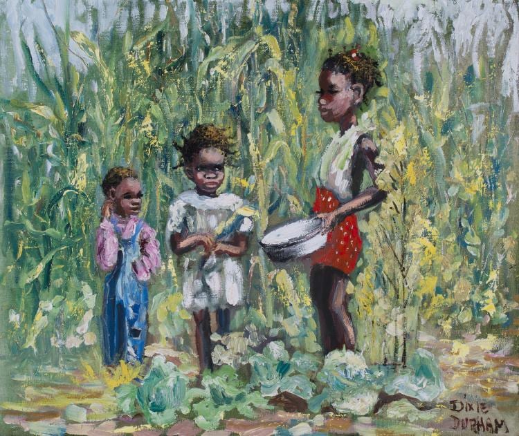 Dixie Durham comparable auction result: dixie durham kids in a cornfield