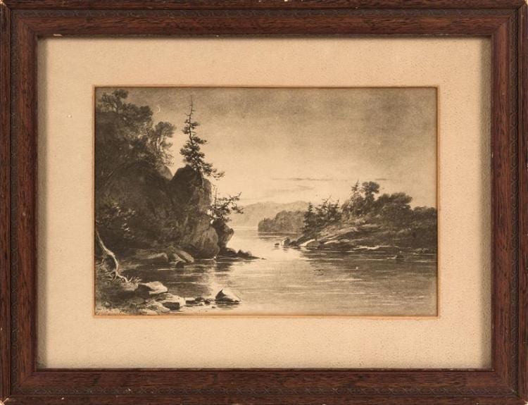 Felix Octavius Carr Darley comparable auction result: felix octavius carr darley delaware new york 1822 1888 river landscape pencil on paper 6 5 x 9 sight framed 11 x 14