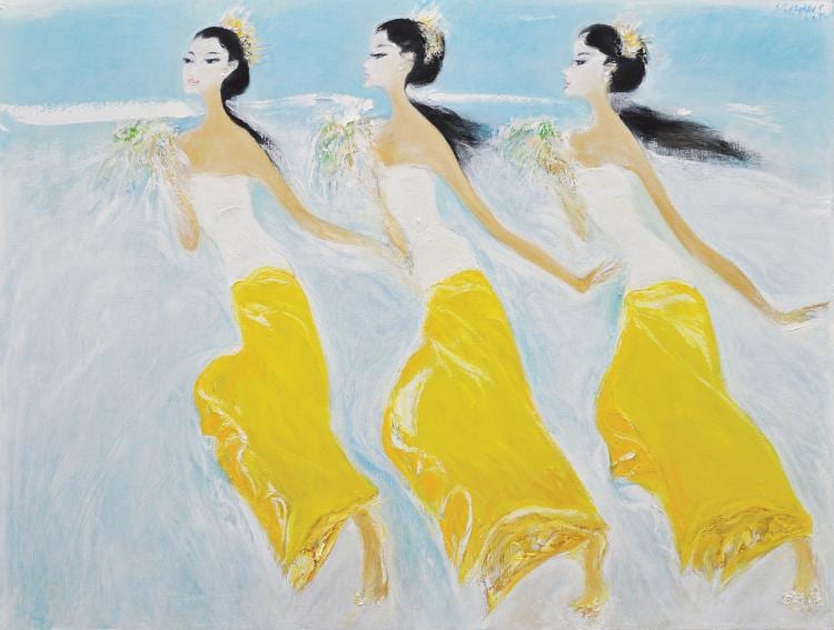 SRIHADI SOEDARSONO | Pendet Dancers - Offering on the Beach comparable sale
