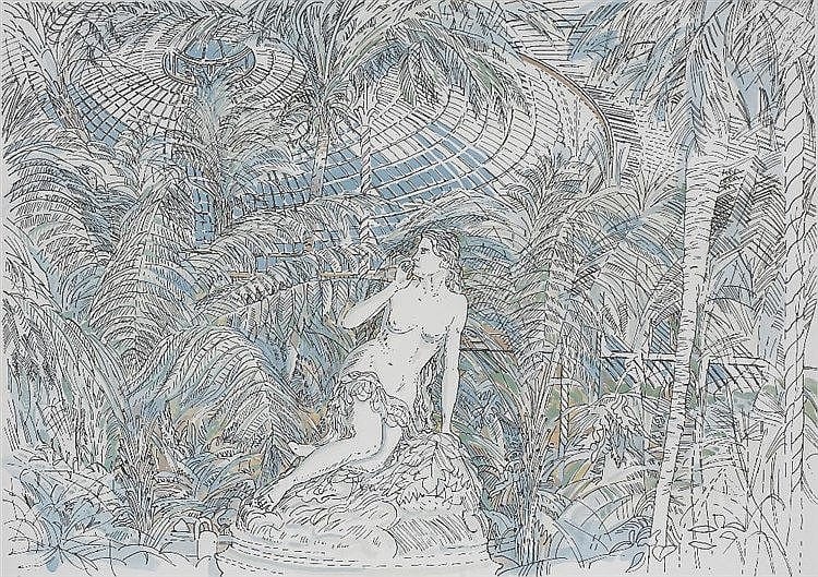 Richard Demarco comparable auction result: richard demarco b 1930 kibble palace reflections and kibble palac