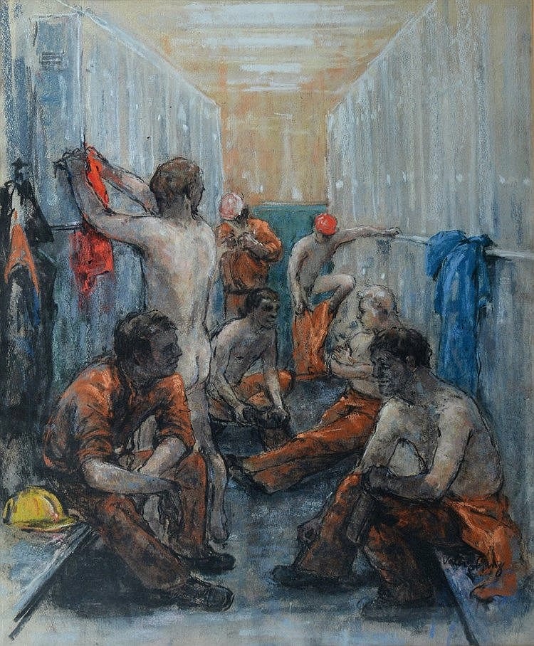 Valerie Ganz comparable auction result: valerie ganz 1936 2015 miners changing after work signed lower