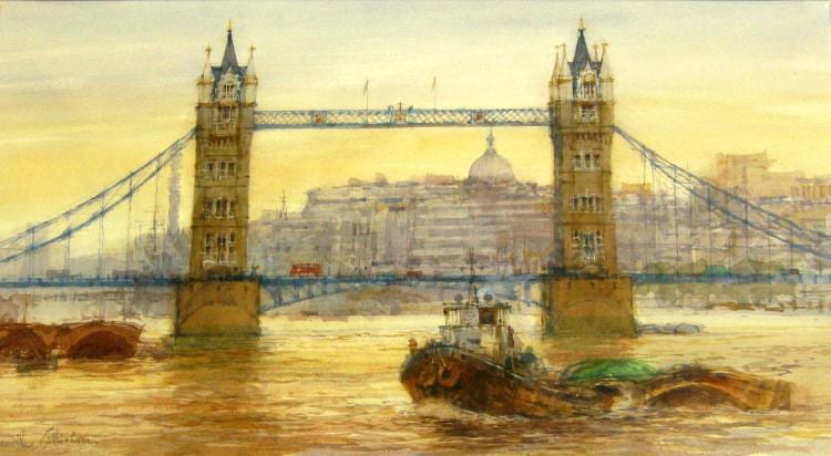 Grenville Cottingham comparable auction result: grenville cottingham evening over tower bridge