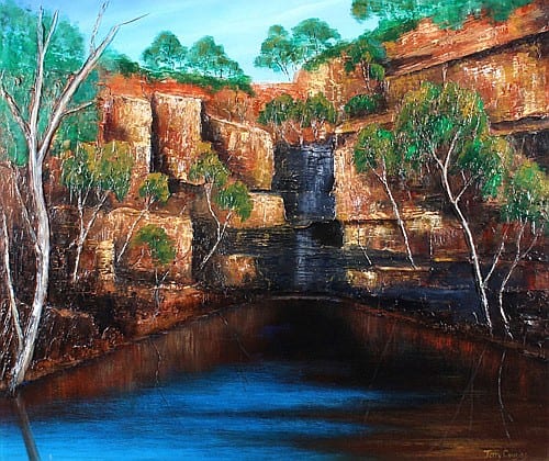 Terry Cousins comparable auction result: terry cousins gorge kimberleys oil on board
