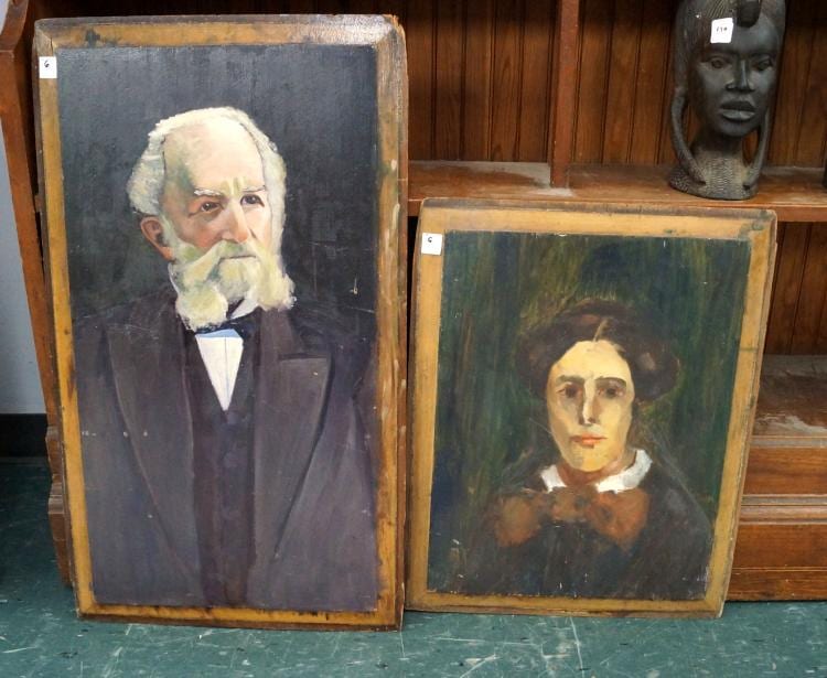 Harriette M. Landon comparable auction result: harriette m landon american 1896 1977 oil on panel 2 portraits 32 x 18 22 1 2 x 18