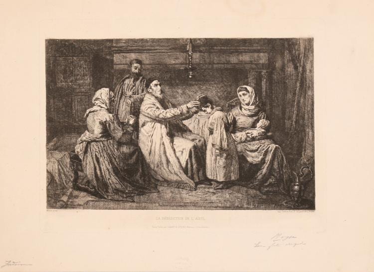 Edouard Moyse comparable auction result: grandfather s benediction edouard moyse engraving