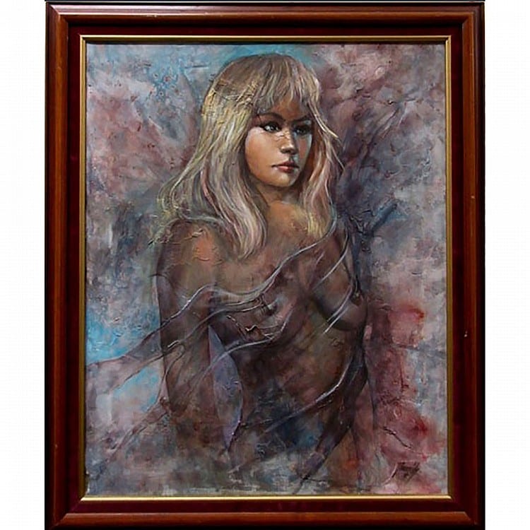 Julius Damasdy comparable auction result: julius damasdy canadian 1937 nude in lingerie oil on canvas signed lower right 30 x 24 76 2 x 61 cm