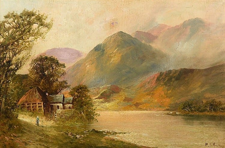 Montgomery Ansell comparable auction result: montgomery ansell 19th century british figure before a cottage in a highl