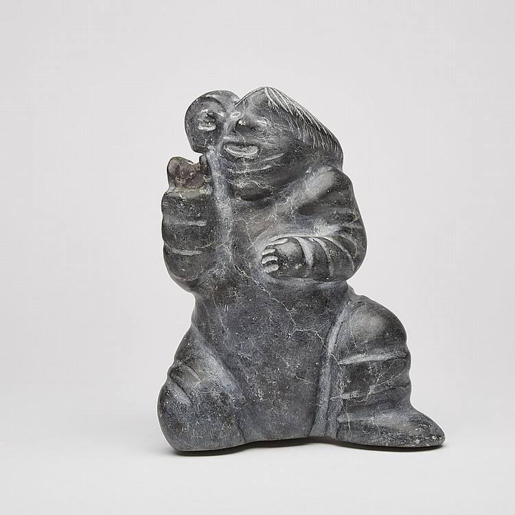 Jacob Irkok comparable auction result: jacob irkok 1937 2009 mother and child stone 8 x 6 x 5 20 3 x 15 2 x 12 7 cm