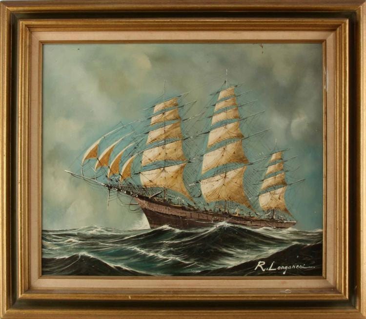 Renato Longanesi comparable auction result: renato longanesi oil on canvas clipper ship on sea
