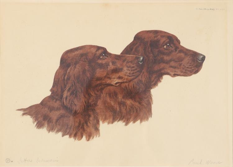 paul wood etching irish setters · Concept Art Gallery · 2017-09-16 Paul Wood comparable auction result: paul wood etching irish setters