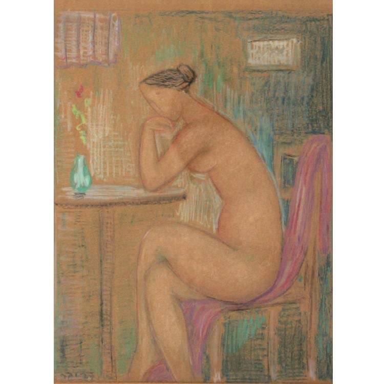 Aharon Priver comparable auction result: aharon priver 1902 1979 woman pastel on paper