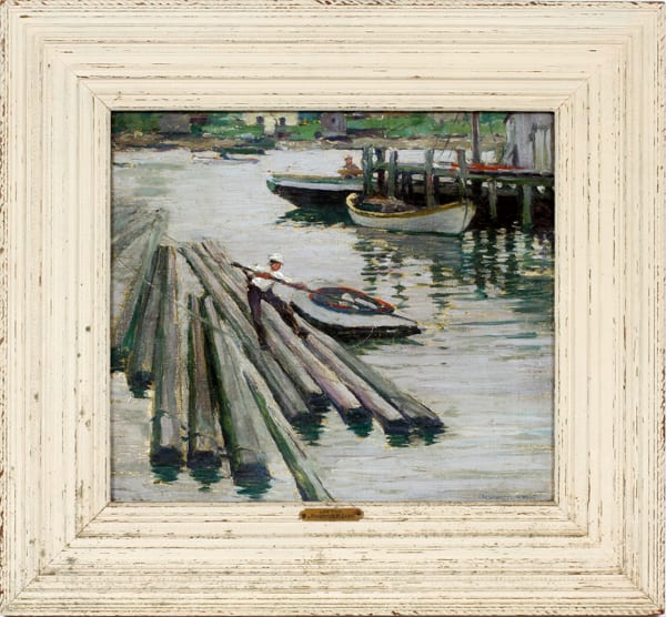 Frederic M. Grant comparable auction result: frederick milton grant oil on canvas logging scene