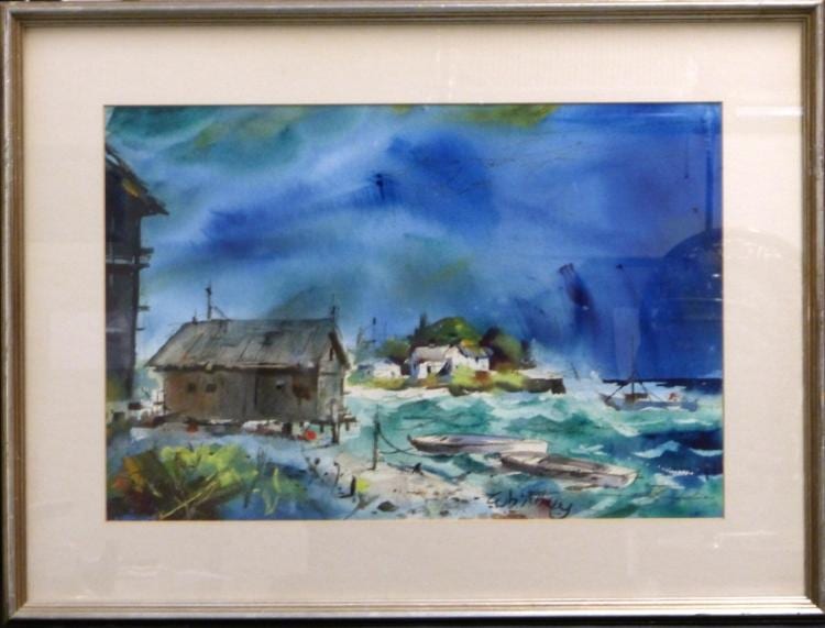 Edgar Albert Whitney comparable auction result: edgar albert whitney watercolor on paper coastal