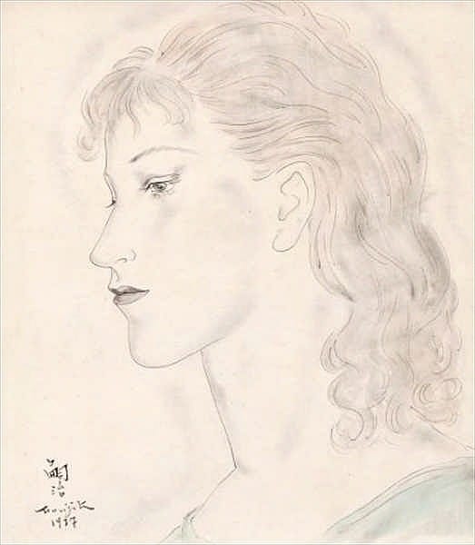 Tsuguharu Foujita, Portrait de jeune femme comparable sale